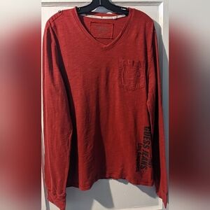 Guess Red Long Sleeve Tee Casual Style
